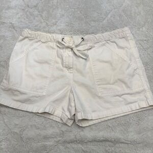 Motherhood Maternity Shorts S Lot 2 White Gray Cotton Drawstring Utility Pocket